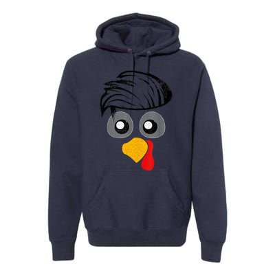 Thanksgiving Funny Handsom Turkey Face, Hairstyle For Thanksgiving Party Premium Hoodie