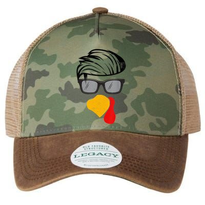 Thanksgiving Funny Handsom Turkey Face, Sunglass For Thanksgiving Party Legacy Tie Dye Trucker Hat