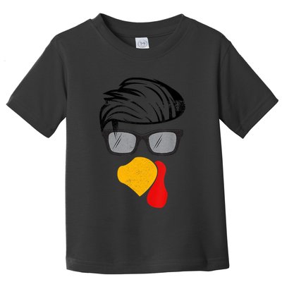Thanksgiving Funny Handsom Turkey Face, Sunglass For Thanksgiving Party Toddler T-Shirt