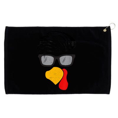 Thanksgiving Funny Handsom Turkey Face, Sunglass For Thanksgiving Party Grommeted Golf Towel