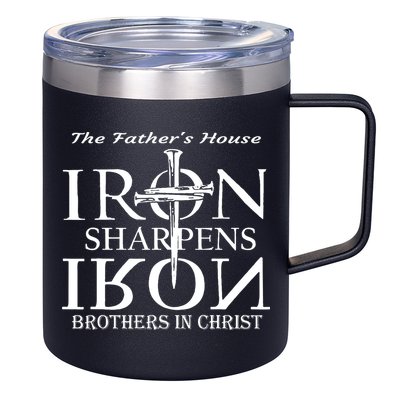 The Father's House Iron Sharpens Iron Brother In Christ 12oz Stainless Steel Coffee Mug