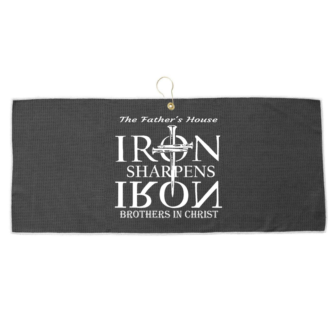 The Father's House Iron Sharpens Iron Brother In Christ Large Microfiber Waffle Golf Towel