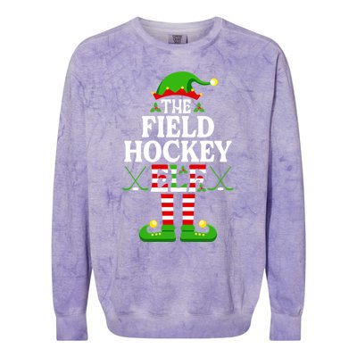 The Field Hockey Elf Cute Gift Funny Christmas Family Matching Great Gift Colorblast Crewneck Sweatshirt