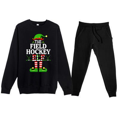 The Field Hockey Elf Cute Gift Funny Christmas Family Matching Great Gift Premium Crewneck Sweatsuit Set