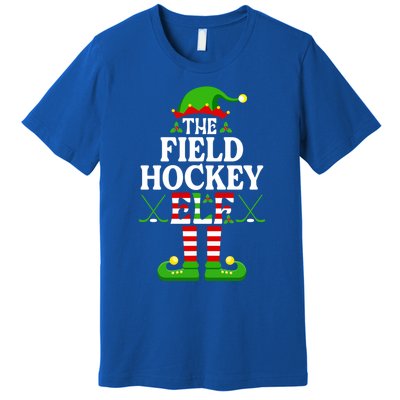 The Field Hockey Elf Cute Gift Funny Christmas Family Matching Great Gift Premium T-Shirt