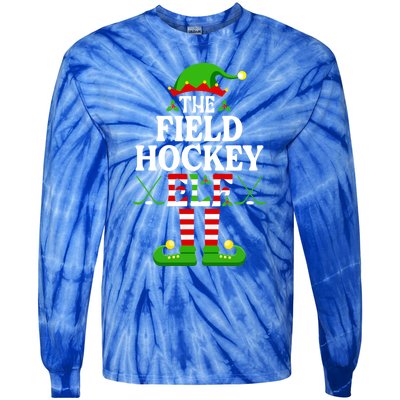 The Field Hockey Elf Cute Gift Funny Christmas Family Matching Great Gift Tie-Dye Long Sleeve Shirt