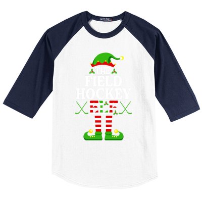 The Field Hockey Elf Cute Gift Funny Christmas Family Matching Great Gift Baseball Sleeve Shirt