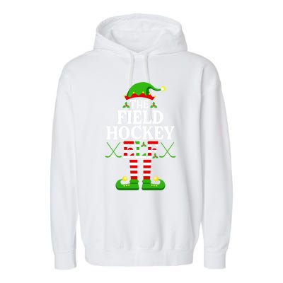 The Field Hockey Elf Cute Gift Funny Christmas Family Matching Great Gift Garment-Dyed Fleece Hoodie