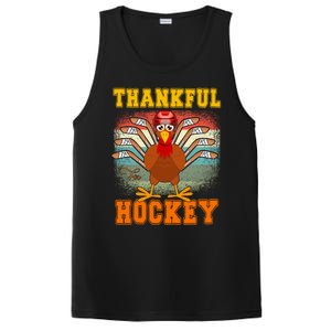 Thankful For Hockey Funny Turkey Ice Hockey Thanksgiving Gift PosiCharge Competitor Tank