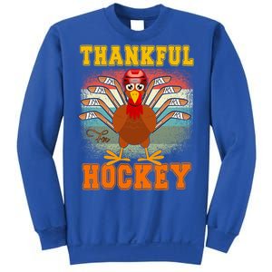 Thankful For Hockey Funny Turkey Ice Hockey Thanksgiving Gift Sweatshirt