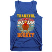 Thankful For Hockey Funny Turkey Ice Hockey Thanksgiving Gift Tank Top