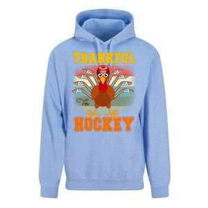 Thankful For Hockey Funny Turkey Ice Hockey Thanksgiving Gift Unisex Surf Hoodie