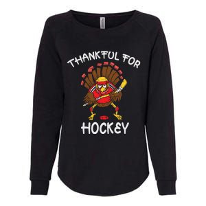 Thankful For Hockey Turkey Sport Love Thanksgiving Hockey Meaningful Gift Womens California Wash Sweatshirt