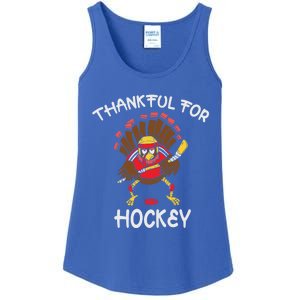 Thankful For Hockey Turkey Sport Love Thanksgiving Hockey Meaningful Gift Ladies Essential Tank