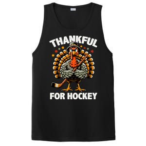 Thankful For Hockey Funny Turkey Thanksgiving Gift PosiCharge Competitor Tank