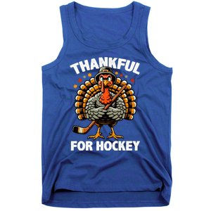 Thankful For Hockey Funny Turkey Thanksgiving Gift Tank Top