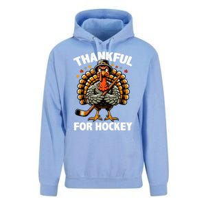 Thankful For Hockey Funny Turkey Thanksgiving Gift Unisex Surf Hoodie