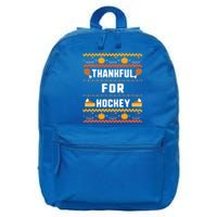 Thankful For Hockey Thanksgiving Ugly Funny Gift 16 in Basic Backpack