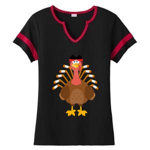 Thankful For Hockey Thanksgiving Funny Turkey Ice Hockey Gift Ladies Halftime Notch Neck Tee