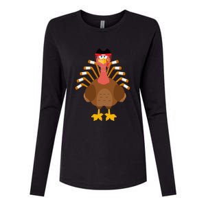 Thankful For Hockey Thanksgiving Funny Turkey Ice Hockey Gift Womens Cotton Relaxed Long Sleeve T-Shirt