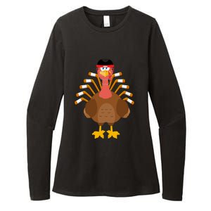 Thankful For Hockey Thanksgiving Funny Turkey Ice Hockey Gift Womens CVC Long Sleeve Shirt