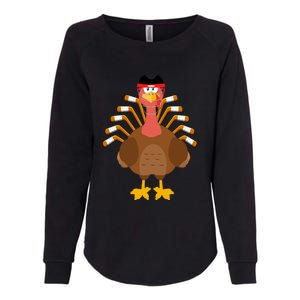 Thankful For Hockey Thanksgiving Funny Turkey Ice Hockey Gift Womens California Wash Sweatshirt