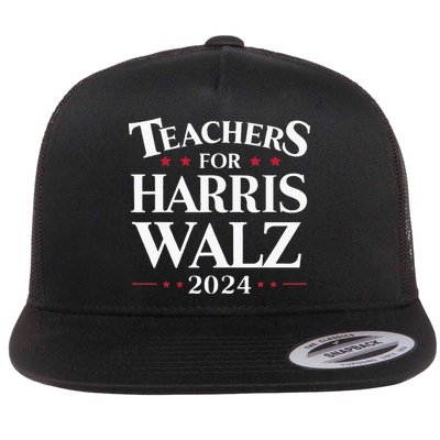 Teachers For Harris Walz 2024 Kamala Tim Waltz Flat Bill Trucker Hat