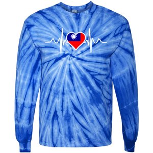 Taiwan Flag Heart Taiwan Funny Gift Love Taiwan Meaningful Gift Tie-Dye Long Sleeve Shirt