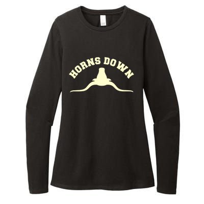 Tuck Fexas Horns Down Texas Womens CVC Long Sleeve Shirt