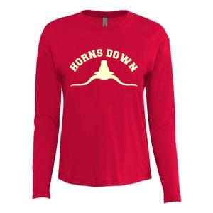 Tuck Fexas Horns Down Texas Womens Cotton Relaxed Long Sleeve T-Shirt