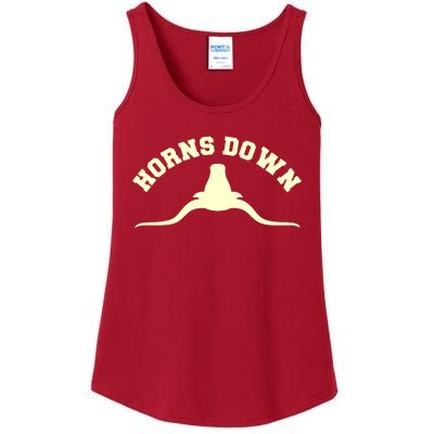 Tuck Fexas Horns Down Texas Ladies Essential Tank