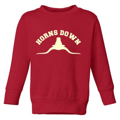 Tuck Fexas Horns Down Texas Toddler Sweatshirt