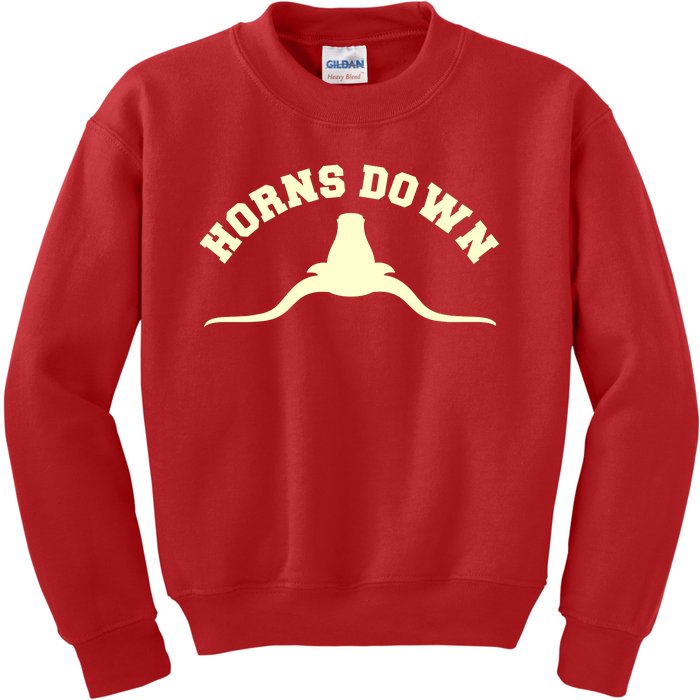 Tuck Fexas Horns Down Texas Kids Sweatshirt