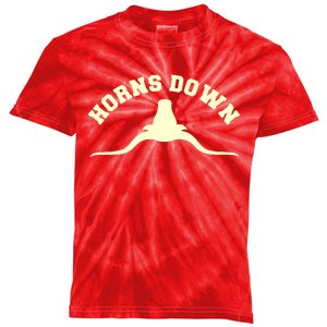 Tuck Fexas Horns Down Texas Kids Tie-Dye T-Shirt