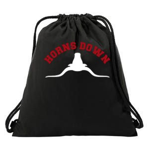 Tuck Fexas Horns Down Texas Drawstring Bag