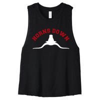 Tuck Fexas Horns Down Texas Women's Racerback Cropped Tank