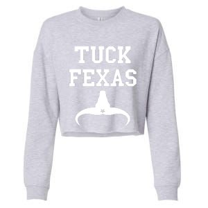 Tuck Fexas Horns Down Texas Cropped Pullover Crew