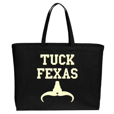 Tuck Fexas Horns Down Texas Cotton Canvas Jumbo Tote