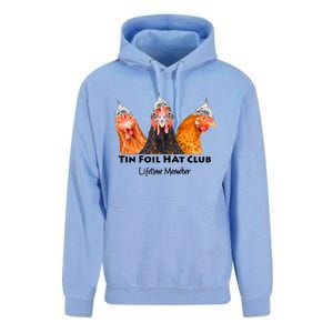 Tin Foil Hat Club Member Chickens Funny Conspiracy Theorist Unisex Surf Hoodie