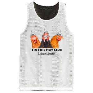 Tin Foil Hat Club Member Chickens Funny Conspiracy Theorist Mesh Reversible Basketball Jersey Tank