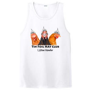 Tin Foil Hat Club Member Chickens Funny Conspiracy Theorist PosiCharge Competitor Tank