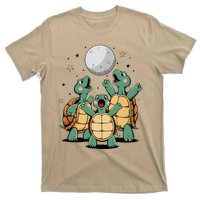 Turtles Funny Howling At Moon Dad Momvintage T-Shirt