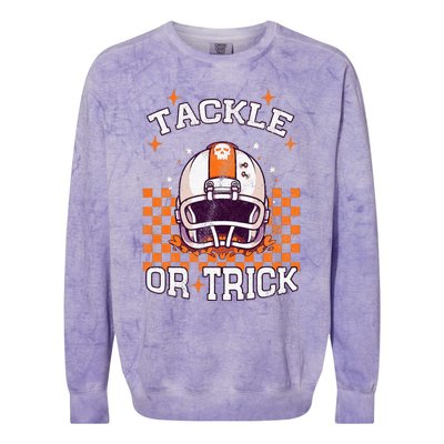 Tackle Football Halloween Spooky Sports Colorblast Crewneck Sweatshirt