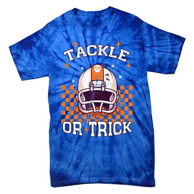 Tackle Football Halloween Spooky Sports Tie-Dye T-Shirt