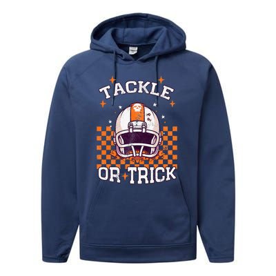 Tackle Football Halloween Spooky Sports Performance Fleece Hoodie