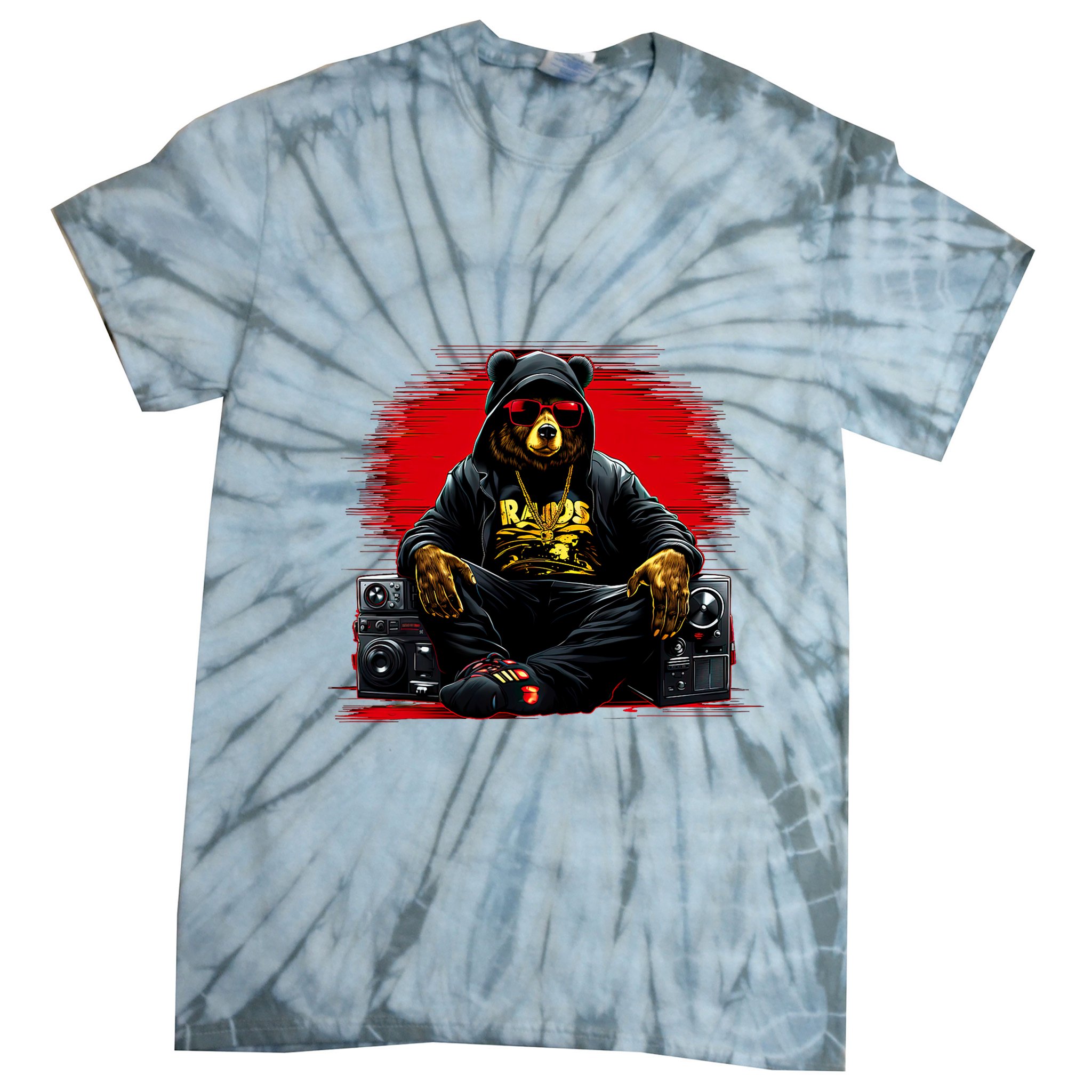 Teddy Fashion Hip Hop Bear Music Trap Rap Tie-Dye T-Shirt