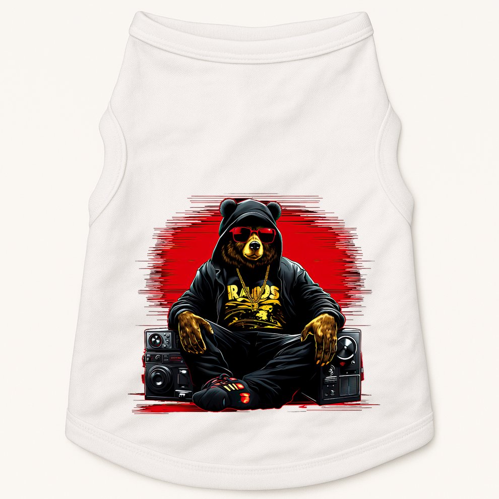 Teddy Fashion Hip Hop Bear Music Trap Rap Doggie Tank