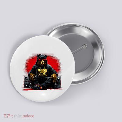 Teddy Fashion Hip Hop Bear Music Trap Rap Button