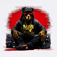 Teddy Fashion Hip Hop Bear Music Trap Rap Button
