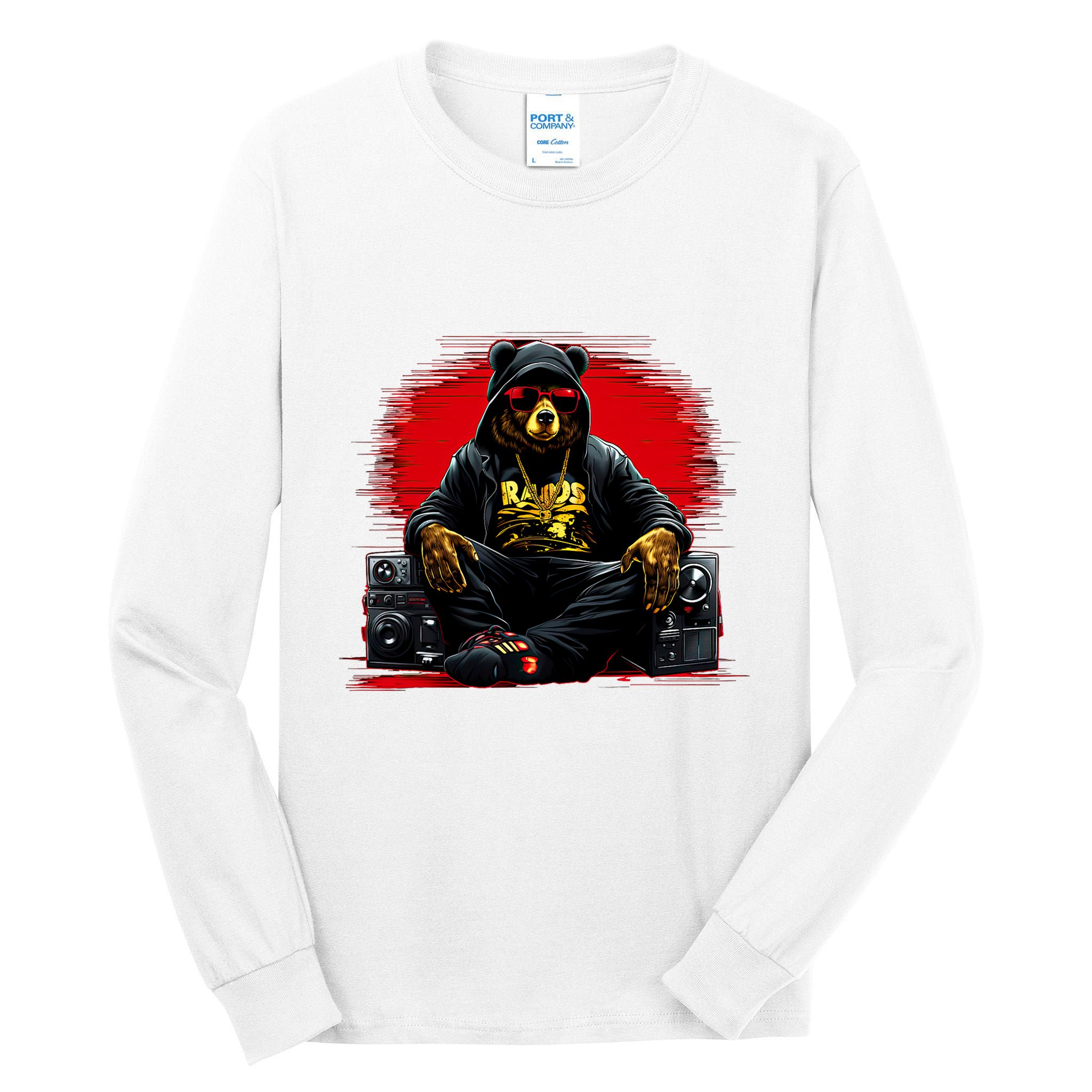 Teddy Fashion Hip Hop Bear Music Trap Rap Tall Long Sleeve T-Shirt